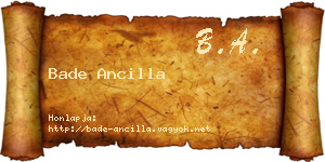 Bade Ancilla névjegykártya